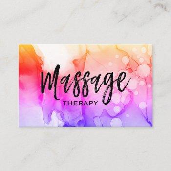 ** massage therapist massage therapy watercolor business card