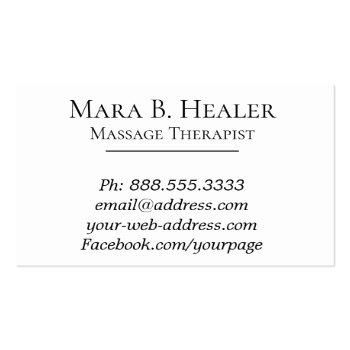 Small ** Massage Therapist Massage Therapy Watercolor Business Card Back View