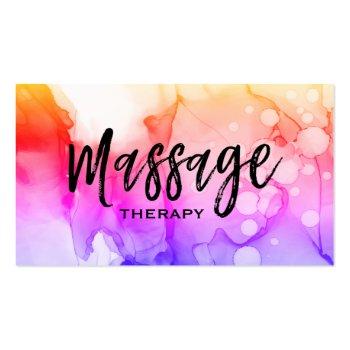 Small ** Massage Therapist Massage Therapy Watercolor Business Card Front View