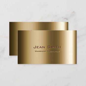 massage therapist metal bronze business card