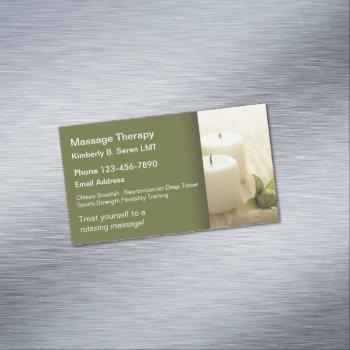 massage therapy business card magnets