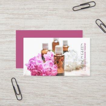 massage therapy natural essential oil aromatherapy business card