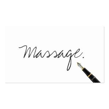 Small Massage Therapy Simple Handwritten Business Card Front View