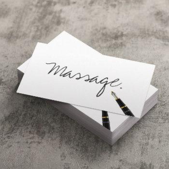 massage therapy simple handwritten business card