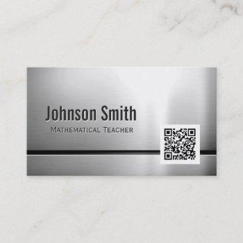 mathematical teacher - stainless steel qr code business card