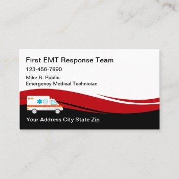 medical emt ambulance services business card