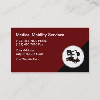 medical mobility scooters business card template