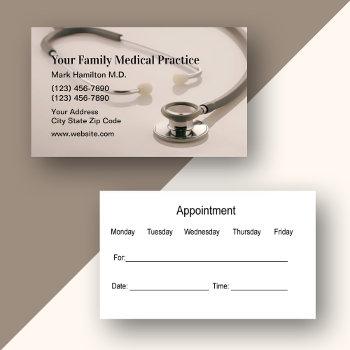 medical patient appointment business cards
