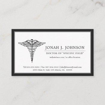 medical professional | minimalist black border business card
