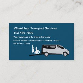 medical wheelchair transportation services business card