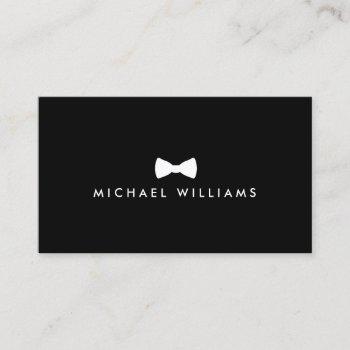 men's classic bow tie logo - white and black business card