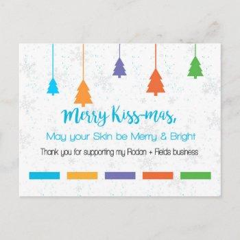 merry kiss-mas may your skin be merry and bright holiday postcard