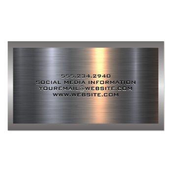 Small Metal Aluminum Silver Brushed | Home Hammer Logo Business Card Back View