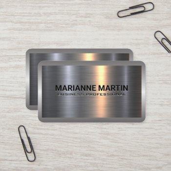 metal aluminum silver brushed | industrial border  business card