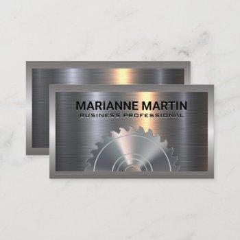 metal aluminum silver brushed | industrial saw business card