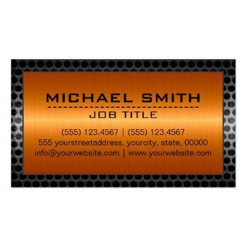 Small Metal Border Construction Elegant Steel Look #9 Business Card Back View