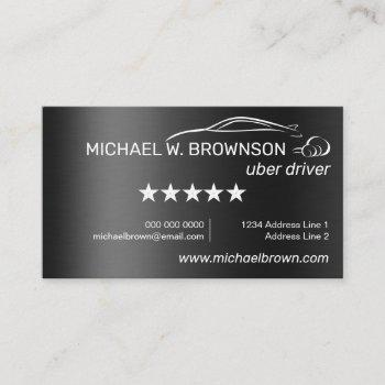 metallic gray automobile service logo business card