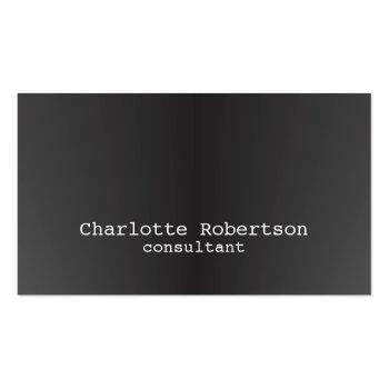 Small Metallic Gray Plain Creative Modern Consultant Business Card Front View