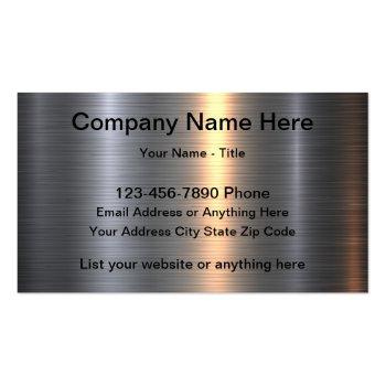 Small Metallic Look Classic Business Cards Front View
