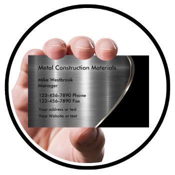 metallic look construction business card