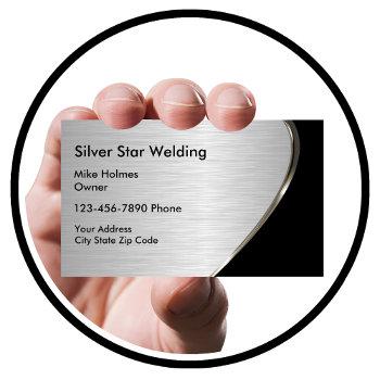 metallic look welding business cards