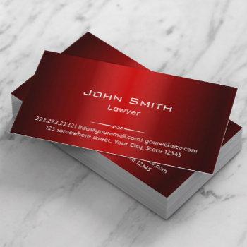 metallic red lawyer attorney at law business card