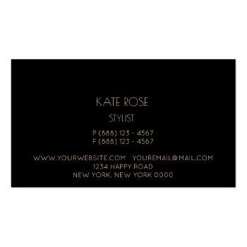 Small Metallic Rose Gold Black Champaign Frame Vip Business Card Back View