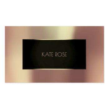Small Metallic Rose Gold Black Champaign Frame Vip Business Card Front View