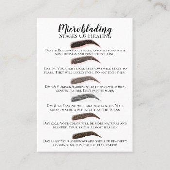 microblading stages of healing & aftercare business card