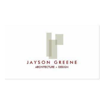 Small Mid-century Box Logo (taupe) Business Card Front View