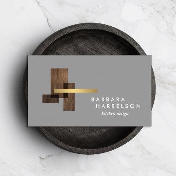 mid-century modern architectural logo gray business card