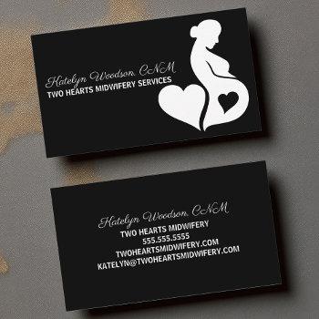 midwife birth coach doula beautiful black white business card