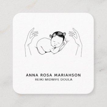 *~* midwife reiki birth coach doula birthing square business card