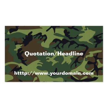 Small Military Green Camouflage Business Card Back View