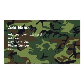 Small Military Green Camouflage Business Card Front View