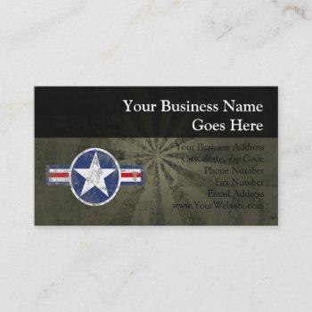 military patriotic vintage star business card