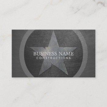 military star grunge metal professional business card