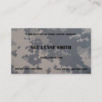 military style business card