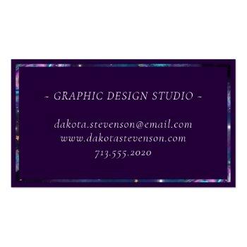 Small Milky Way Galaxy | Cosmic Blue Purple Pink Glow Business Card Back View