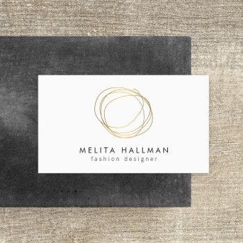 minimal and modern gold designer scribble logo ii business card