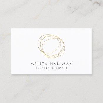 minimal and modern gold designer scribble logo ii business card