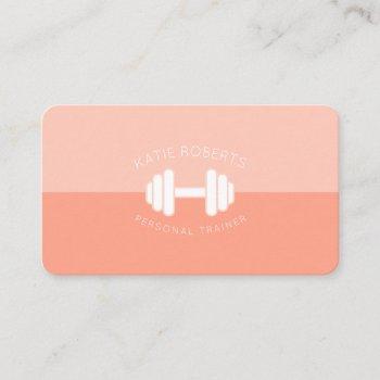 minimal dumbbell personal trainer pink business card