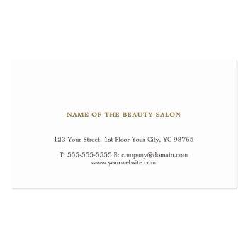 Small Minimal Elegant Faux Gold Scissors Hair Stylist Business Card Back View