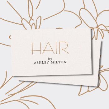 minimal elegant light pastel hairstylist business card