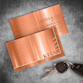 minimal metal sheen & foil copper std id791 business card
