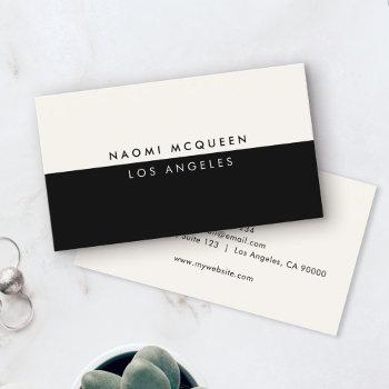 minimal modern luxury black ivory elegant business card