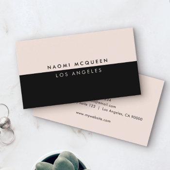minimal modern luxury blush pink black business card