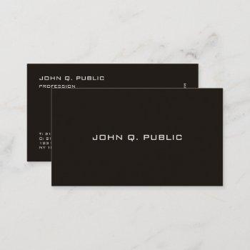 minimal modern professional black simple business card