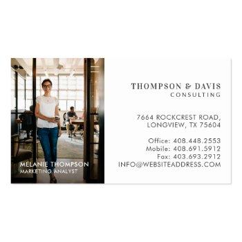 Small Minimal & Professional Employee Business Photo Business Card Front View