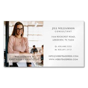 minimal & professional employee business photo business card magnet
